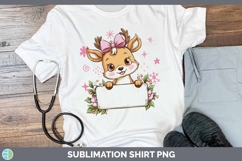 Custom Reindeer Pink Bow Christmas Shirt Sublimation Design Product Image 2