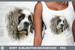 Saint Bernard Dogs 01 Tree Peek Shirt Sublimation Design Product Image 1