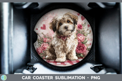 Lhasa Apso Dogs 01 Checker Valentine Car Coaster Sublimation Product Image 1