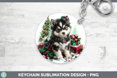 Husky Dogs 02 Cute Christmas Keychain Sublimation Design Product Image 1