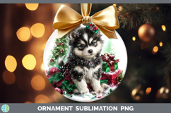 Husky Dogs 02 Cute Christmas Ornament Sublimation Design Product Image 1