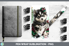Husky Dogs 02 Cute Christmas Pen Wrap Sublimation Design Product Image 1