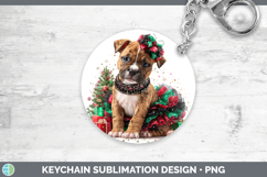 Pit Bull Dogs 02 Cute Christmas Keychain Sublimation Design Product Image 1