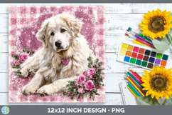 Great Pyrenees Dogs 03 Checker Valentine Paper Backgrounds D Product Image 1