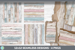 Shabby Cottage Seamless Wood Textured Background Papers Scra Product Image 2