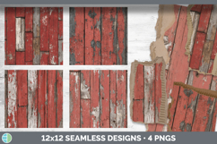 Red Barnwood Seamless Wood Textured Background Papers Scrapb Product Image 2