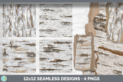 Birch Bark Seamless Wood Textured Background Papers Scrapboo Product Image 2