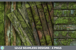 Planks Moss Seamless Wood Textured Background Papers Scrapbo Product Image 1