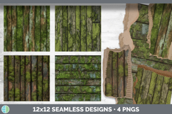 Planks Moss Seamless Wood Textured Background Papers Scrapbo Product Image 2