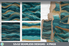 Teal Seamless Glitter Textured Background Papers Scrapbook D Product Image 2
