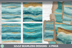 Aqua Blue Seamless Glitter Textured Background Papers Scrapb Product Image 2