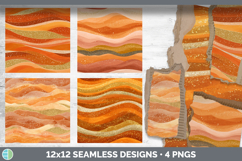 Orange Seamless Glitter Textured Background Papers Scrapbook Product Image 2