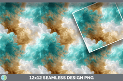 Turquoise and Copper Seamless Smoke Clouds Textured Backgrou Product Image 3