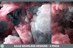 Pink and Gray Seamless Smoke Clouds Textured Background Pape Product Image 1