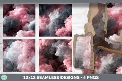 Pink and Gray Seamless Smoke Clouds Textured Background Pape Product Image 3
