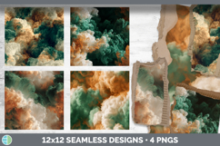 Green and Copper Seamless Smoke Clouds Textured Background P Product Image 2
