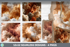 Terracotta and Beige Seamless Smoke Clouds Textured Backgrou Product Image 2