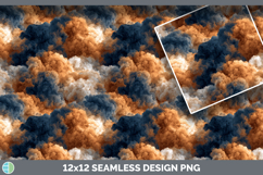 Burnt Orange and Navy Seamless Smoke Clouds Textured Backgro Product Image 3