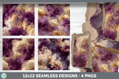 Plum Purple and Gold Seamless Smoke Clouds Textured Backgrou Product Image 3