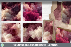 Burgundy and Pink Seamless Smoke Clouds Textured Background Product Image 2