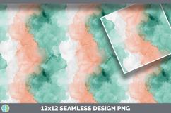 Peach and Mint Green Seamless Watercolor Textured Background Product Image 3