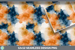 Burnt Orange and Navy Seamless Watercolor Textured Backgroun Product Image 3