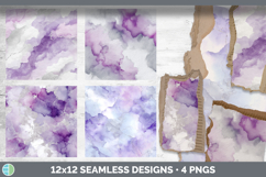 Lilac Purple and Silver Seamless Watercolor Textured Backgro Product Image 2