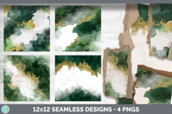 Forest Green and Ivory Seamless Watercolor Textured Backgrou Product Image 2