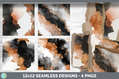 Black and Copper Seamless Watercolor Textured Background Pap Product Image 2