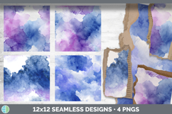 Indigo and Lavender Seamless Watercolor Textured Background Product Image 2