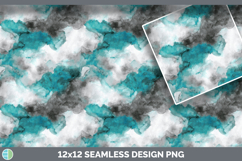Charcoal and Teal Seamless Watercolor Textured Background Pa Product Image 3