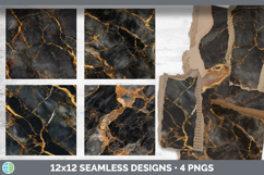 Black Gold Marble Seamless Stone Textured Background Papers Product Image 2