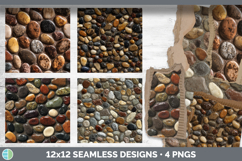 Pebbles Seamless Stone Textured Background Papers Scrapbook Product Image 2
