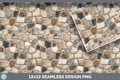 Cobblestone Seamless Stone Textured Background Papers Scrapb Product Image 3