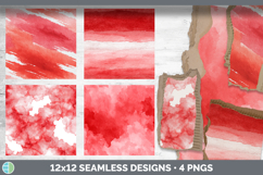 Red Watercolor Seamless Background Papers Scrapbook Designs Product Image 2