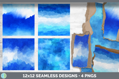 Bright Blue Watercolor Seamless Background Papers Scrapbook Product Image 2