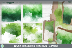 Green Watercolor Seamless Background Papers Scrapbook Product Image 2