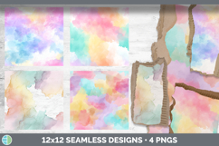 Pastel Rainbow Watercolor Textured Background Papers Product Image 2
