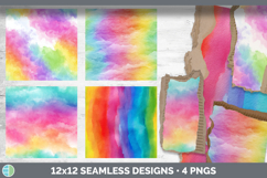 Rainbow Watercolor Textured Background Papers Scrapbook Product Image 2