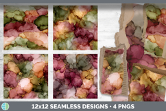 Wine Seamless Autumn Alcohol Ink Textured Background Papers Product Image 2