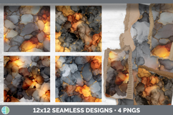 Bonfire Seamless Autumn Alcohol Ink Textured Background Pape Product Image 2