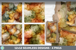 Autumn Leaves Seamless Autumn Alcohol Ink Textured Backgroun Product Image 2