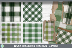 Green Plaid Seamless Autumn Flannel Textured Background Pape Product Image 2