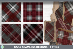Scarlet Plaid Seamless Autumn Flannel Textured Background Pa Product Image 2