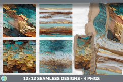 Cyan Seamless Thick Ombre Textured Background Papers Scrapbo Product Image 2