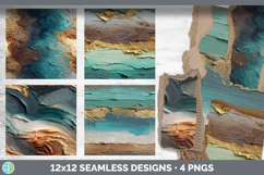 Teal Seamless Thick Ombre Textured Background Papers Scrapbo Product Image 2