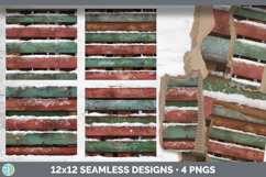 Fence Slats Seamless Christmas Winter Textured Background Pa Product Image 2