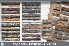 Log Cabin Wood Seamless Christmas Winter Textured Background Product Image 2