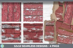 Distressed Paint Wood Seamless Christmas Winter Textured Bac Product Image 2