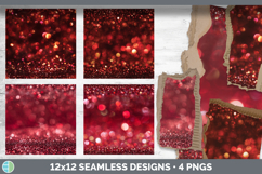 Red Seamless Glitter Bokeh Textured Background Papers Scrapb Product Image 2